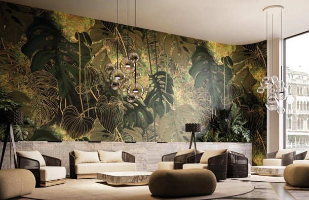 Carta da parati Golden Leaf di Instabilelab