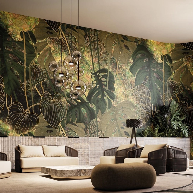 Carta da parati Golden Leaf di Instabilelab