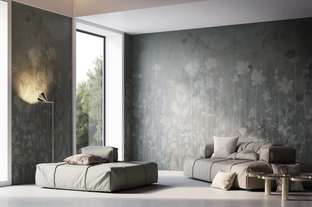 Carta da parati a fiori in stile grunge Tear di Instabilelab