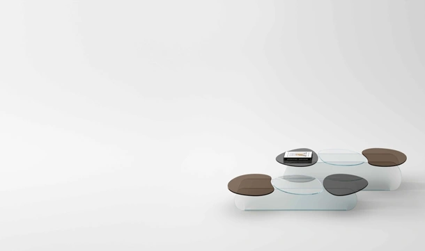Tavolino di design in vetro  Lilypad di Tonelli