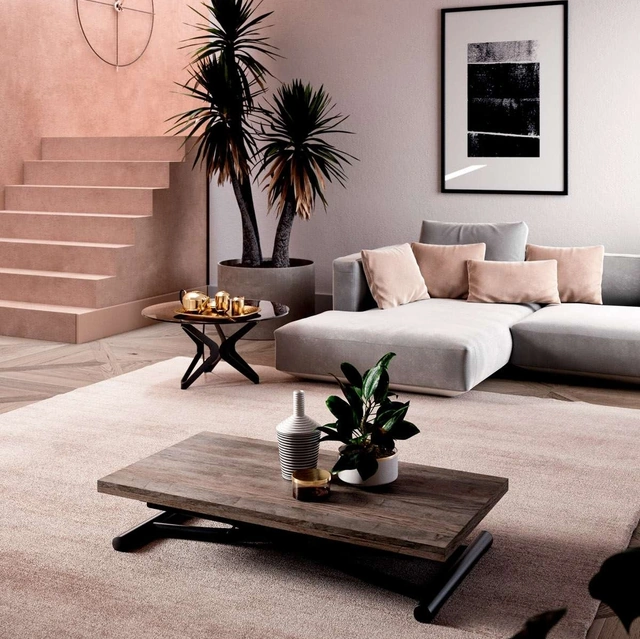 Tavolino trasformabile Mondial in eco legno di Ozzio