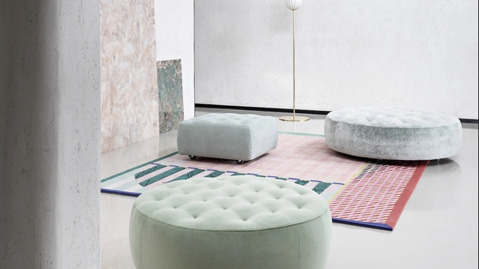 Pouf Cookie in tessuto imbottito e trapuntato di Saba