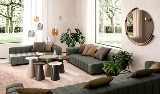 Specchio Kelly con cornice in vetro di Ozzio