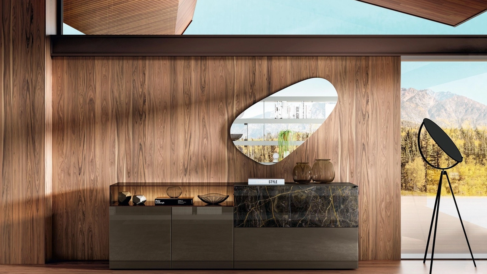 Specchio Pleasure dalla forma asimmetrica di Lago