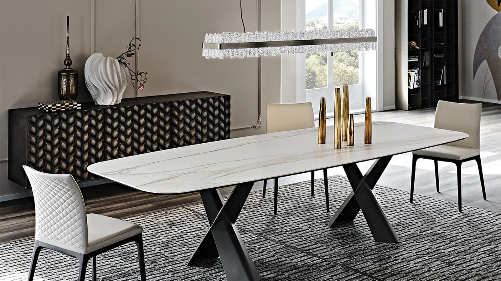 Lampada a sospensione in vetro Phoenix di Cattelan Italia