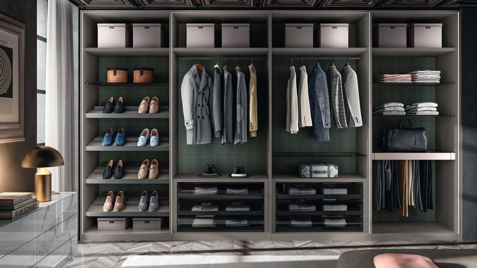 Cabina Armadio Outfit 1181 in laccato opaco di Lago