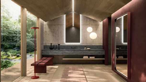 Mobile da Bagno sospeso 360Gradi 04 in Corian di Arrital