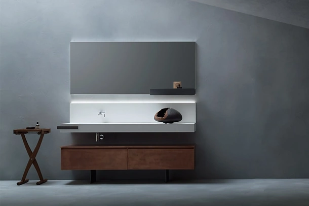 Mobile da Bagno Eden 04 in finitura Metallico Rame di Cerasa