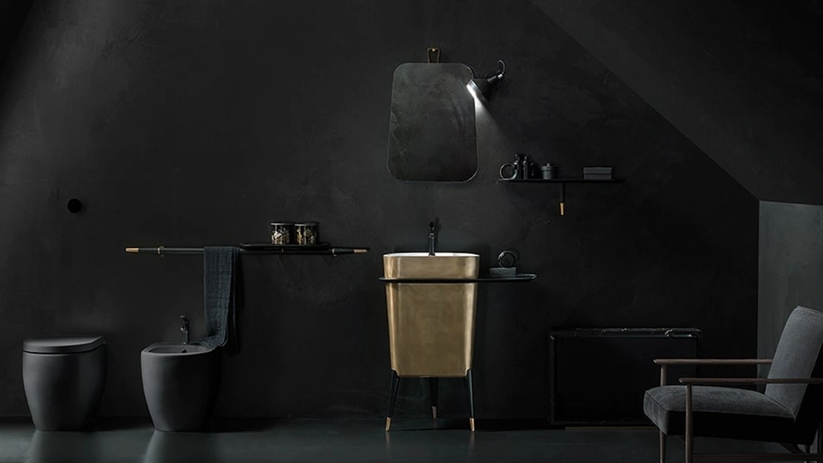 Lavabo Free 04 in tinta Metallico Bronzo di Cerasa