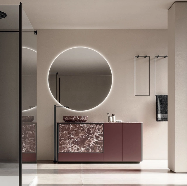 Mobile da Bagno Honey 01 in laccato e resina di Cerasa