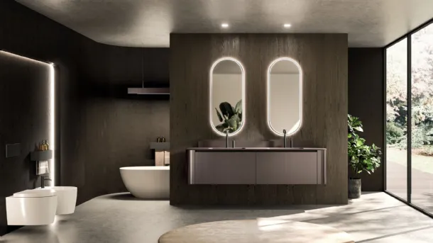 Mobile da Bagno sospeso Modo Project 08 in laccato Metal Brown di Arrital