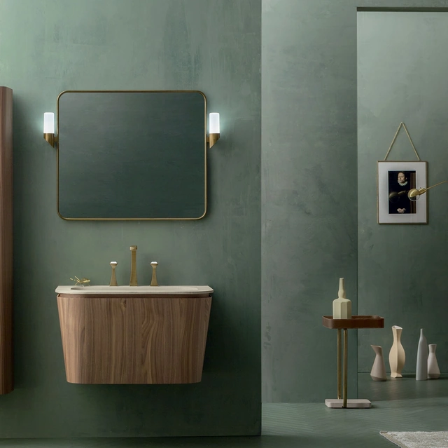 Mobile da Bagno sospeso Suede 02 in Noce Canaletto di Cerasa