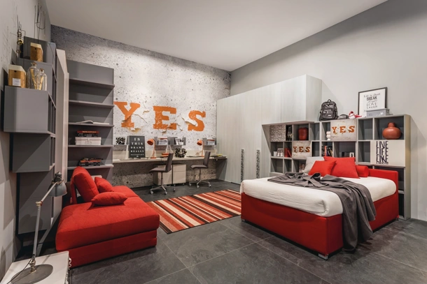 Cameretta con letto ad una piazza e mezza Comp 340 di Tumidei