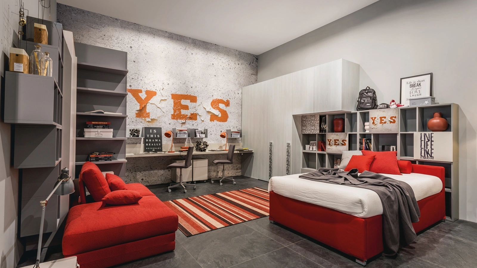 Cameretta con letto ad una piazza e mezza Comp 340 di Tumidei