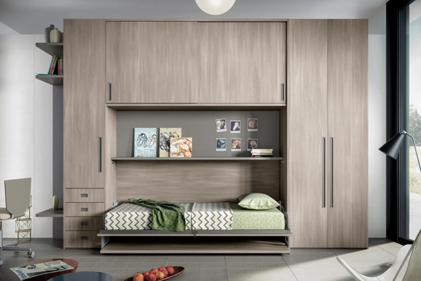 Cameretta in melaminico con letto a scomparsa Comp 364 di Tumidei