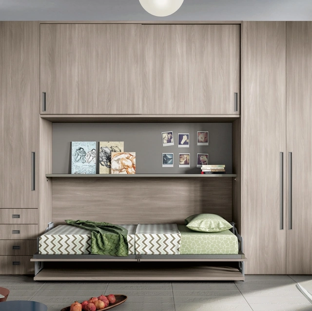 Cameretta in melaminico con letto a scomparsa Comp 364 di Tumidei