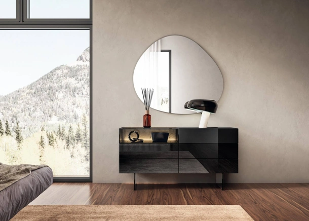 Comò in vetro lucido 36e8 Glass 1904 di Lago