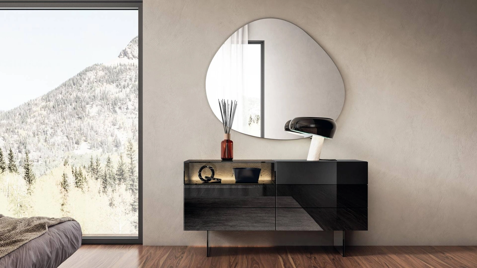 Comò in vetro lucido 36e8 Glass 1904 di Lago