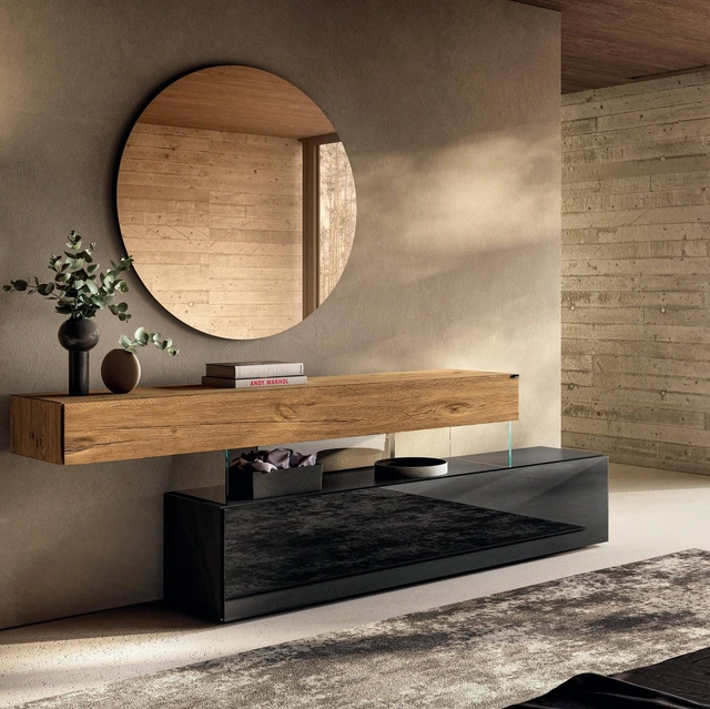 Comò in legno e vetro Air 0680B di Lago