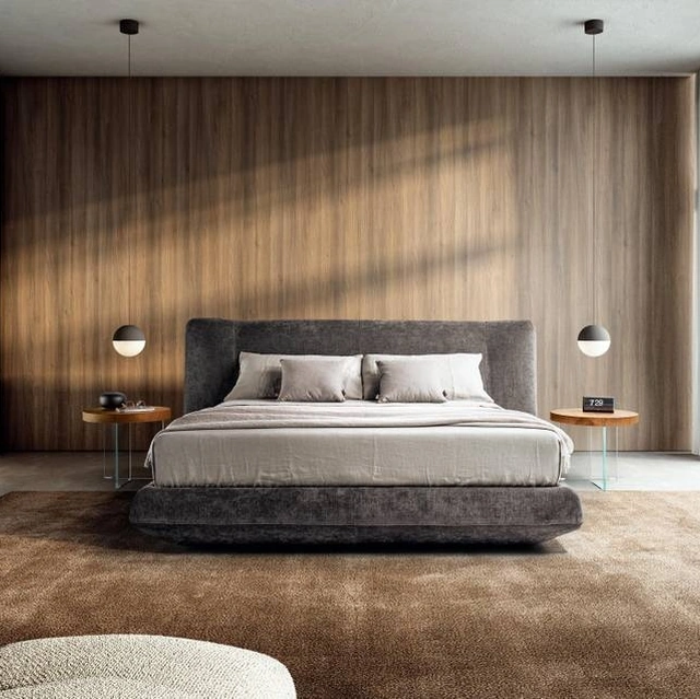 Comodino rotondo Air 1822 con top in legno di Lago
