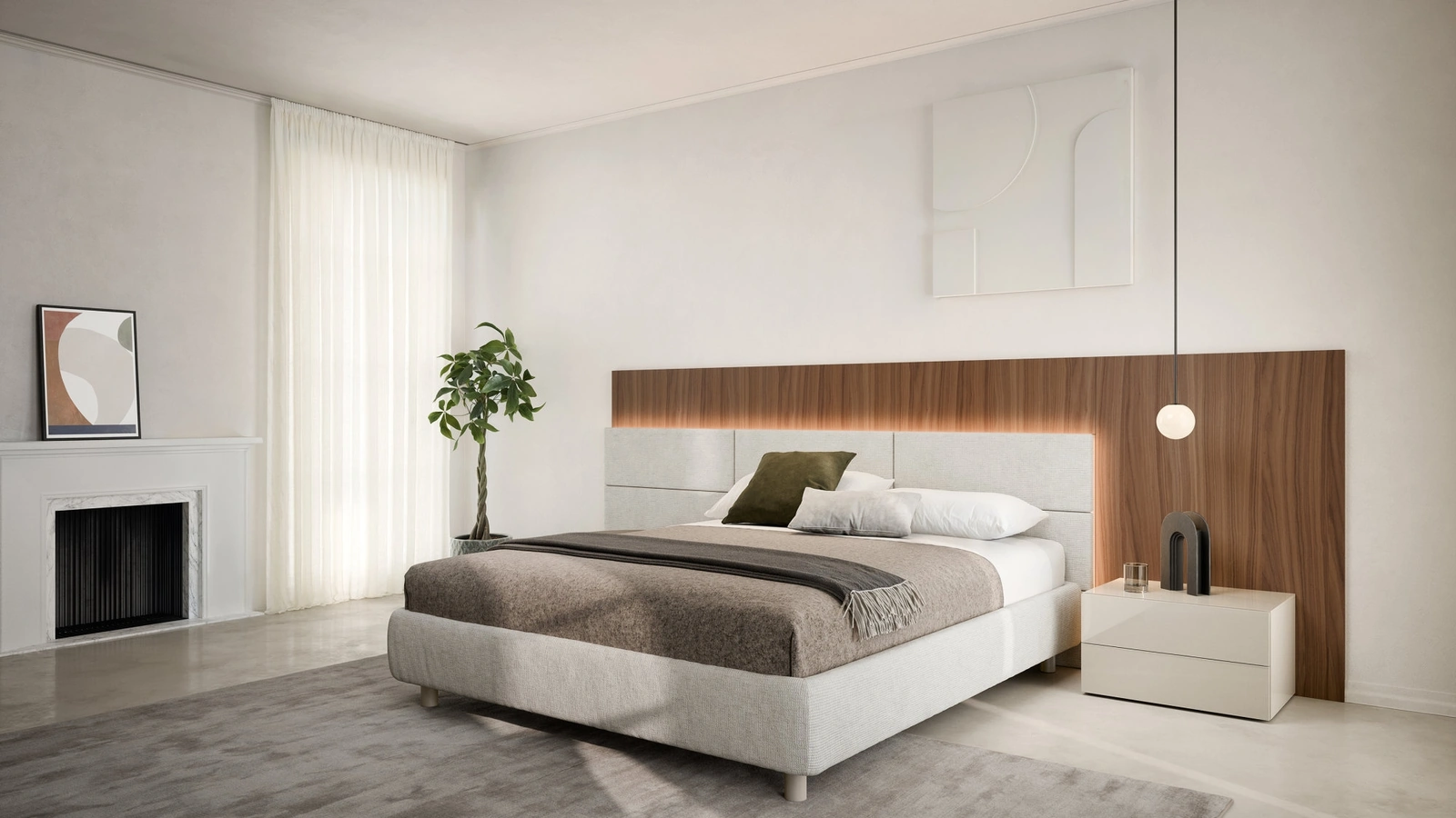Comodino in laccato lucido Easy System di Novamobili