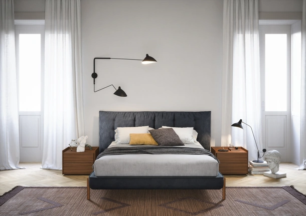Comodino in legno Noce Canaletto Sly di Novamobili