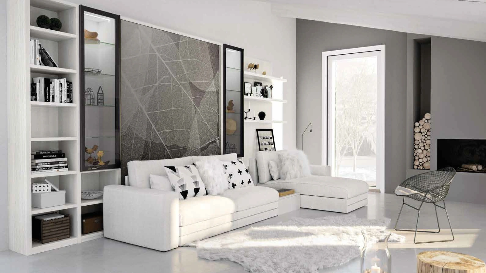 Letto a scomparsa in melaminico olmo calce e stampa digitale Block System Comp 262 di Tumidei