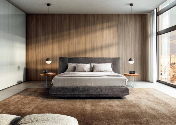 Letto in tessuto con box contenitore Bed-In 1822 di Lago