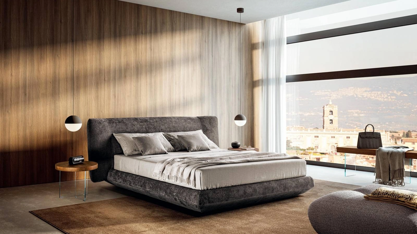 Letto in tessuto con box contenitore Bed-In 1822 di Lago