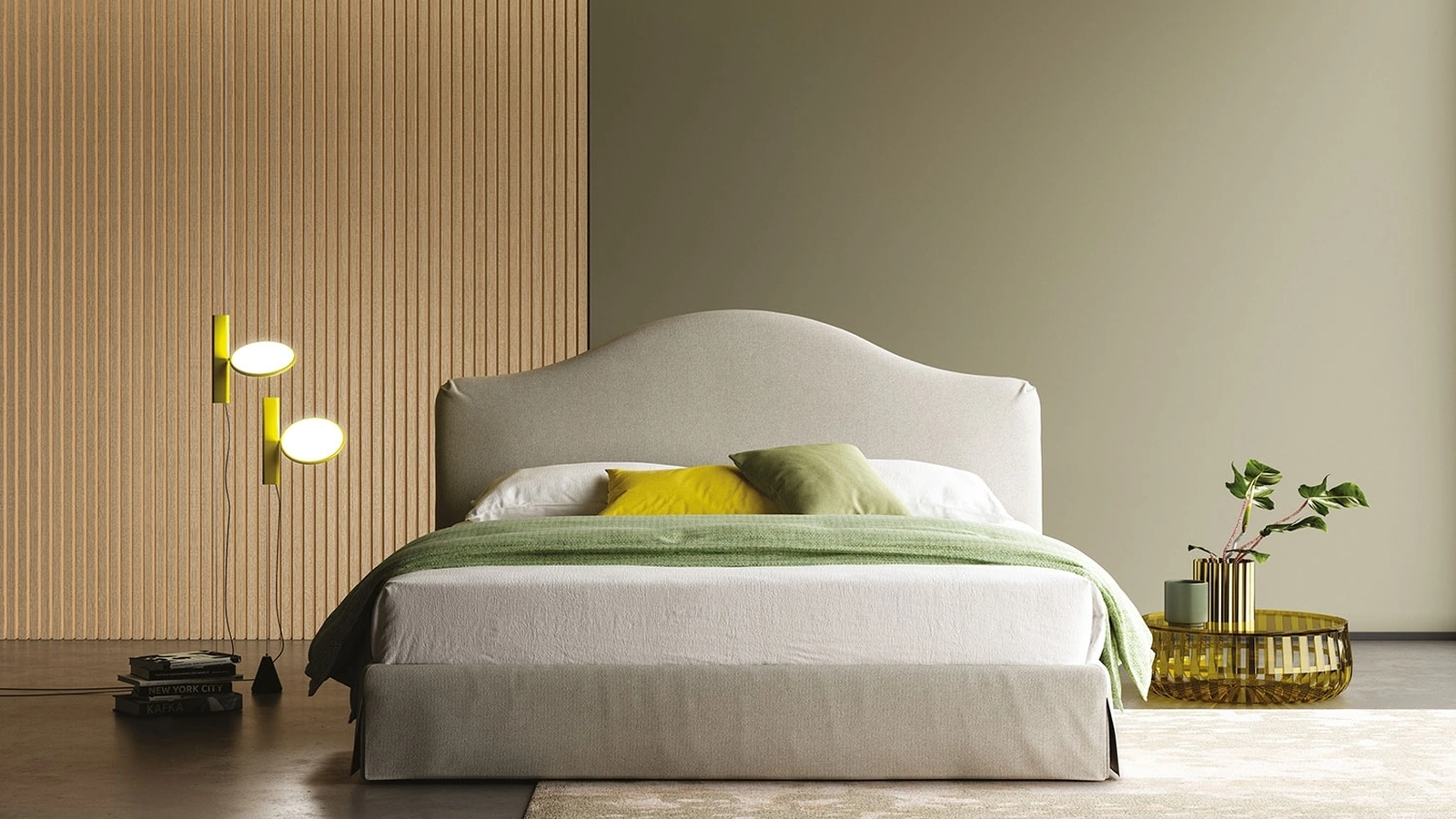 Letto Dalia con testiera sagomata di Biba Salotti