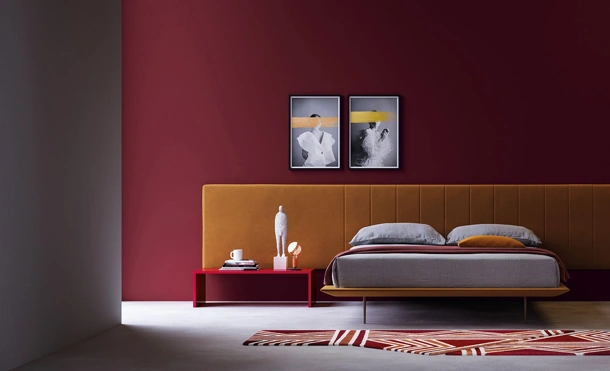 Letto con testiera appesa Infinity di Biba Salotti