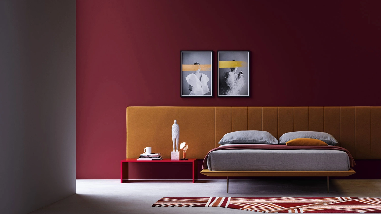 Letto con testiera appesa Infinity di Biba Salotti
