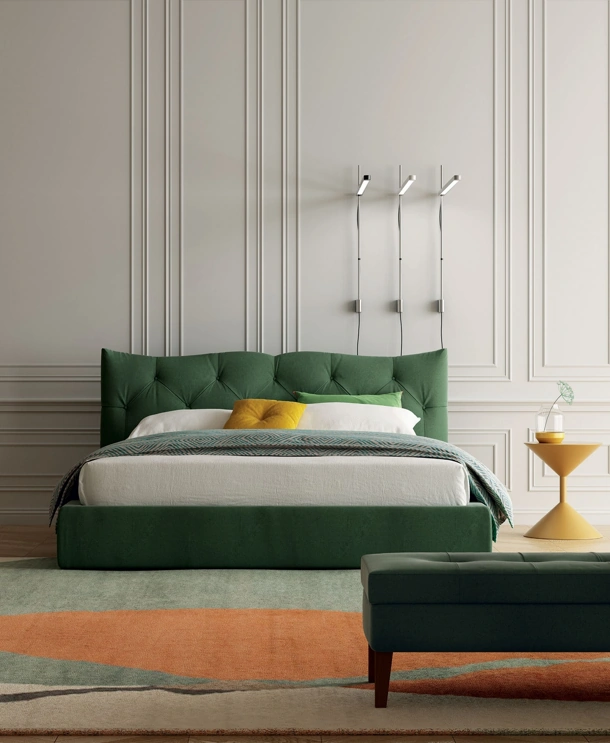 Letto in tessuto trapuntato Meneo di Biba Salotti