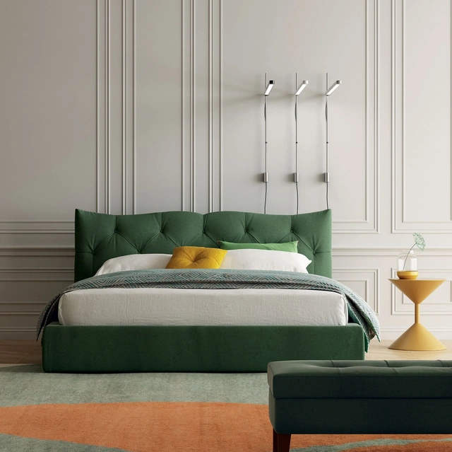 Letto in tessuto trapuntato Meneo di Biba Salotti