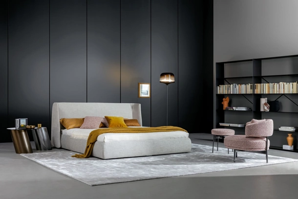 Letto con testiera e box contenitore Basket di Bonaldo
