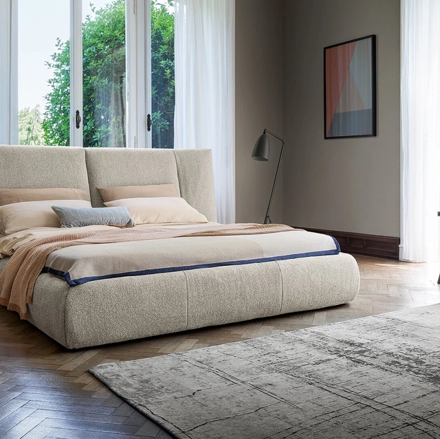 Letto con testiera e box contenitore Youniverse di Bonaldo