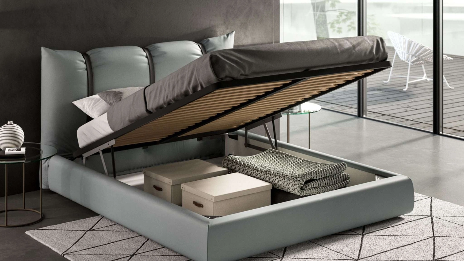 Letto con box contenitore Confit di Ozzio