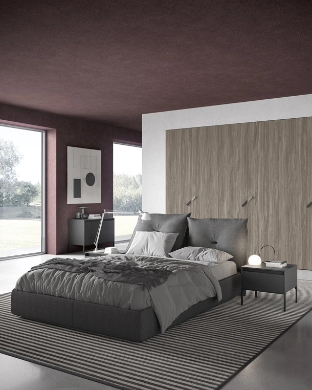 Letto in tessuto imbottito Cozy di Tumidei