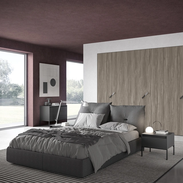 Letto in tessuto imbottito Cozy di Tumidei