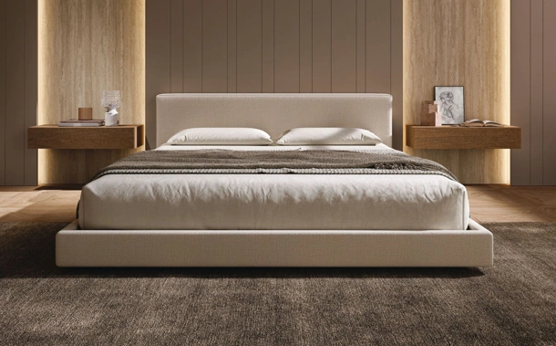 Letto in tessuto imbottito Eve di Tumidei