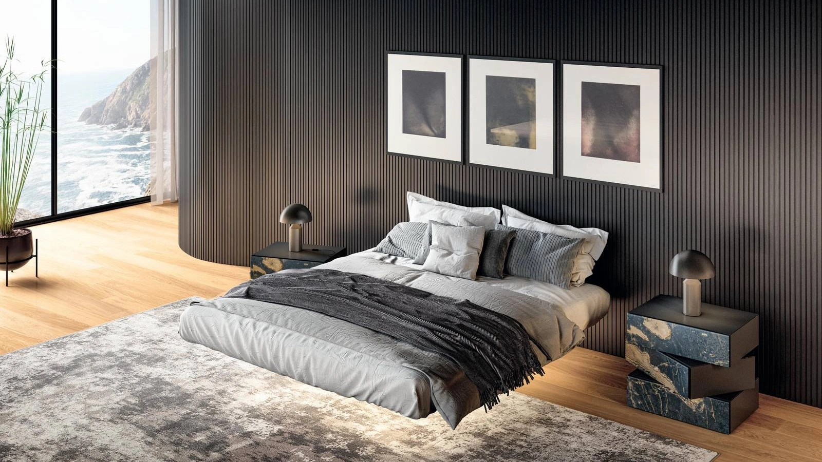 Letto sospeso senza testiera Fluttua 1600 di Lago