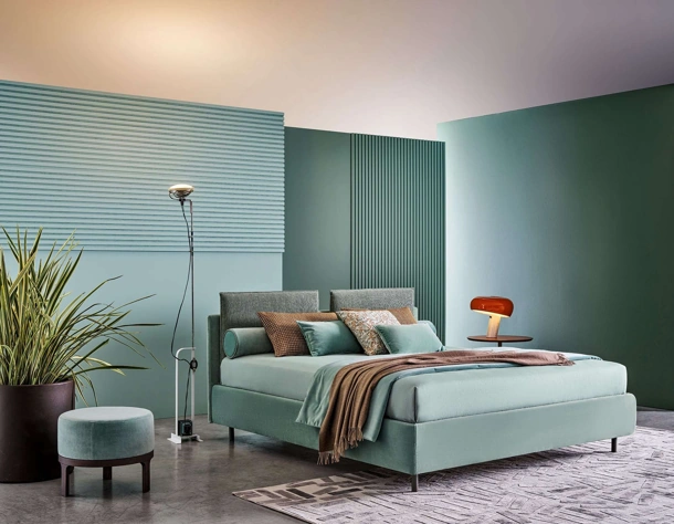 Letto matrimoniale in tessuto Frick di Twils