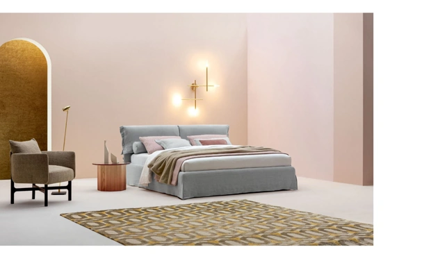 Letto in tessuto con testiera Giselle di Twils