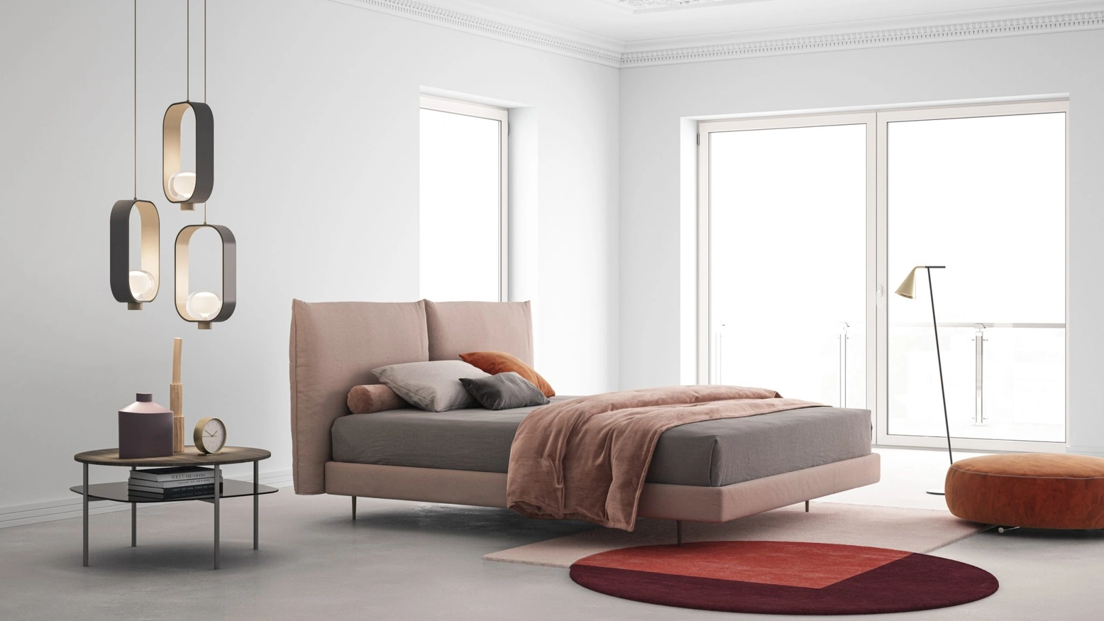 Letto moderno imbottito Icaro di Biba Salotti