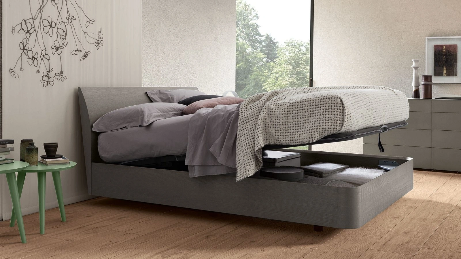 Letto con contenitore Kingda di Morassutti