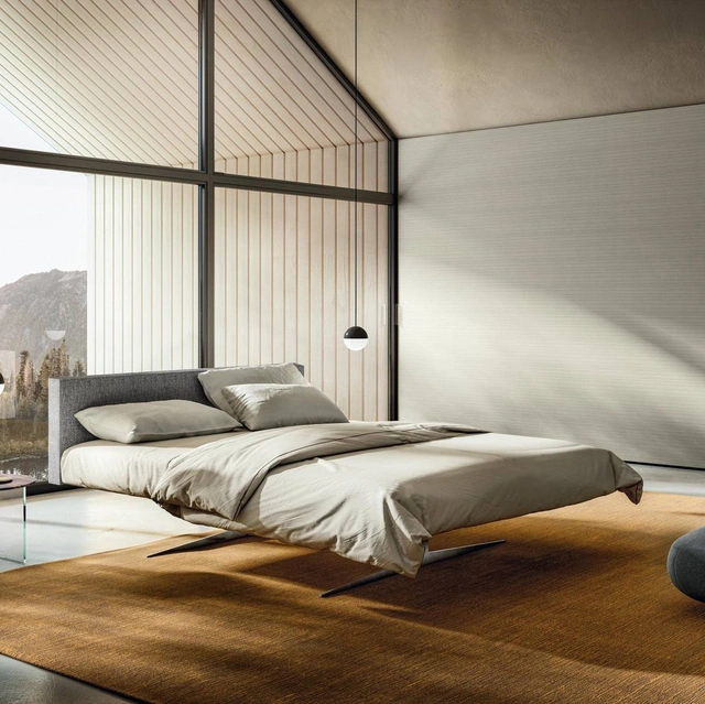 Letto con testiera imbottita Steel 1701 di Lago