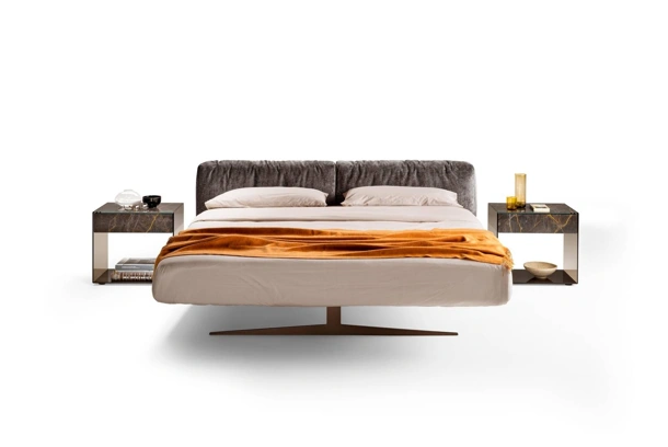 Letto con testiera imbottita Steel 1762 di Lago