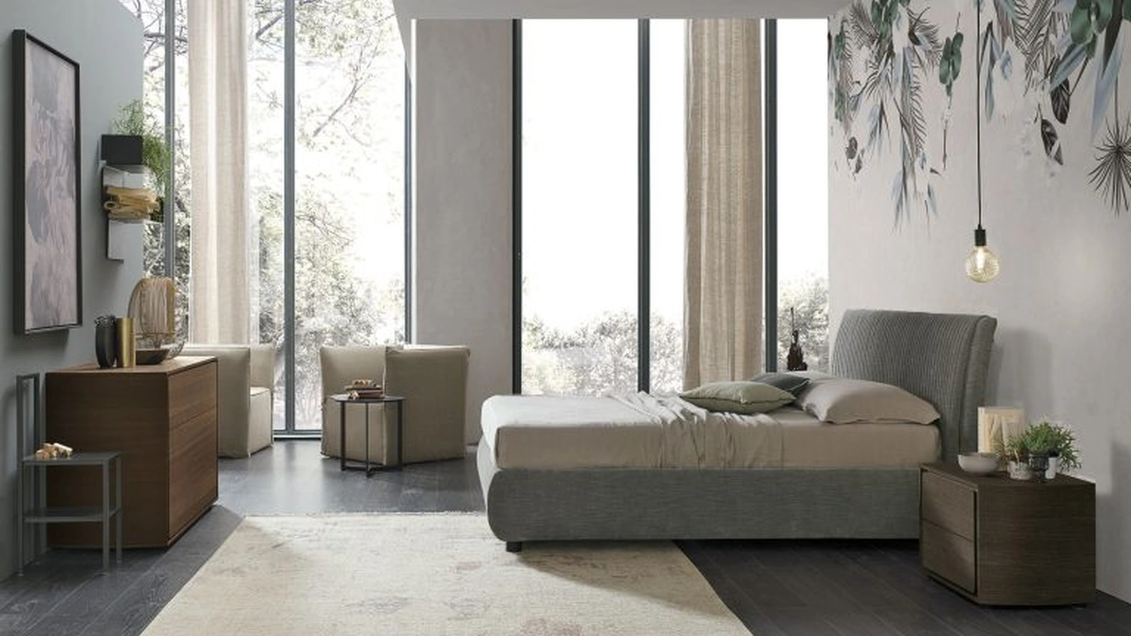 Letto con testiera e box contenitore Marlena di Tomasella