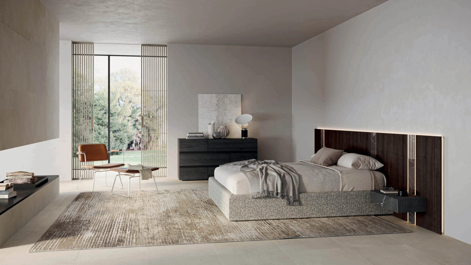 Letto Mill con testiera boiserie 02 di Tumidei