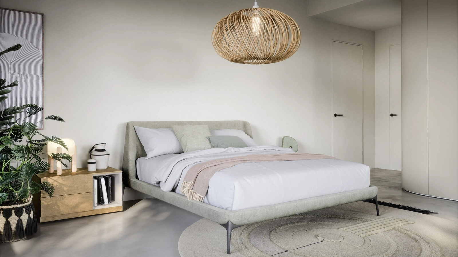 Letto in tessuto con testiera avvolgente Velvet di Novamobili